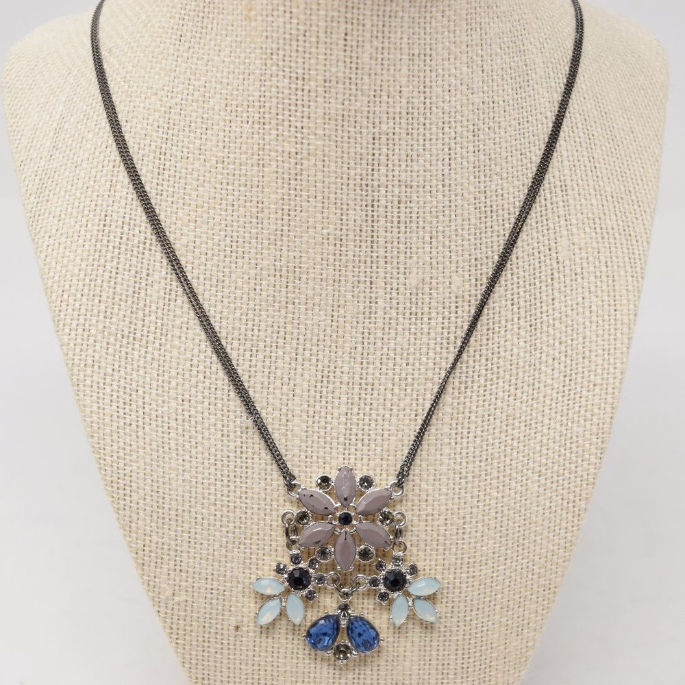 LC Lauren Conrad Flower Pendant Statement Necklace Fashion Jewelry Embellished
